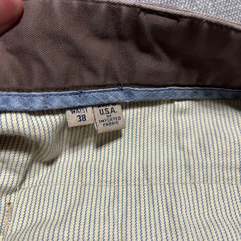 VTG Bills Khakis Trim Fit Pants Mens 38x30 Brown Made in USA Cotton Chinos